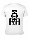 Retro Robot Graphic T-Shirt - Black