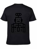 Retro Robot Graphic T-Shirt - Black