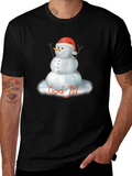 God Jul Snowman Graphic Tee - Holiday Cheer!