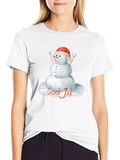 God Jul Snowman Graphic Tee - Holiday Cheer!