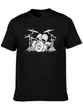 Skull Drum Set Graphic Tee