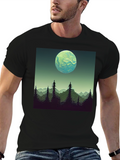 Pixel Art Moon Landscape Graphic Tee