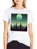Pixel Art Moon Landscape Graphic Tee