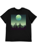Pixel Art Moon Landscape Graphic Tee