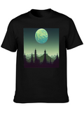 Pixel Art Moon Landscape Graphic Tee