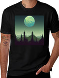 Pixel Art Moon Landscape Graphic Tee