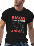 Bison Spirit Animal Black T-Shirt