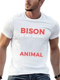Bison Spirit Animal Black T-Shirt
