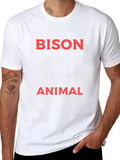 Bison Spirit Animal Black T-Shirt