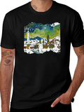 Starry Night Cityscape Graphic Tee
