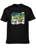 Starry Night Cityscape Graphic Tee