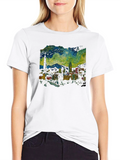 Starry Night Cityscape Graphic Tee