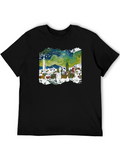 Starry Night Cityscape Graphic Tee