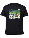 Starry Night Cityscape Graphic Tee