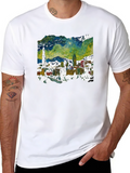 Starry Night Cityscape Graphic Tee