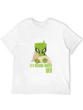 Alien & Cat UFO Humor T-Shirt