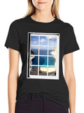 Ocean View Window Pane Graphic T-Shirt