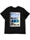 Ocean View Window Pane Graphic T-Shirt