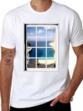 Ocean View Window Pane Graphic T-Shirt
