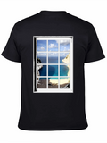 Ocean View Window Pane Graphic T-Shirt