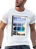 Ocean View Window Pane Graphic T-Shirt