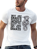 Snakes Measured in Inches Funny Graphic T-Shirt