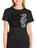 Snakes Measured in Inches Funny Graphic T-Shirt