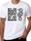 Snakes Measured in Inches Funny Graphic T-Shirt