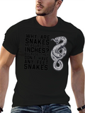 Snakes Measured in Inches Funny Graphic T-Shirt
