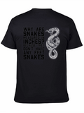 Snakes Measured in Inches Funny Graphic T-Shirt