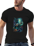 Mystical Mermaid & Turtle Graphic T-Shirt
