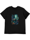 Mystical Mermaid & Turtle Graphic T-Shirt