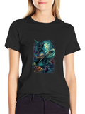 Mystical Mermaid & Turtle Graphic T-Shirt