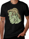 Orc Character Graphic Print Black T-Shirt