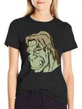 Orc Character Graphic Print Black T-Shirt