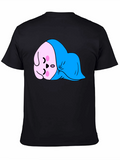 Cute Sleeping Kawaii Character Black T-Shirt