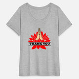 Namaste two hands from red lotus with black text