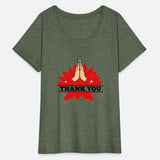 Namaste two hands from red lotus with black text