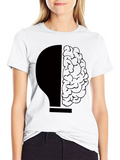 Brain Lightbulb Tee - Smart Idea Shirt