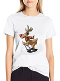 Rudolph Skiing Christmas T-Shirt