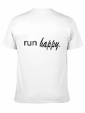 Run Happy T-Shirt - Black Graphic Tee
