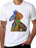 Rainbow Donkey Tee - Unique Graphic T-Shirt