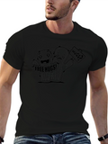 Free Hugs Cactus Graphic Black T-Shirt