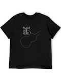 Place Uke Here Black Graphic T-Shirt