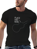 Place Uke Here Black Graphic T-Shirt