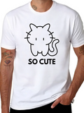 So Cute Black Cat Graphic T-Shirt
