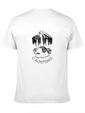 Camping Graphic Print Black T-Shirt