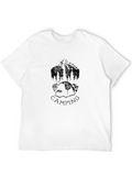 Camping Graphic Print Black T-Shirt