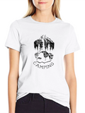 Camping Graphic Print Black T-Shirt