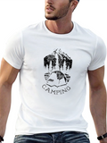 Camping Graphic Print Black T-Shirt